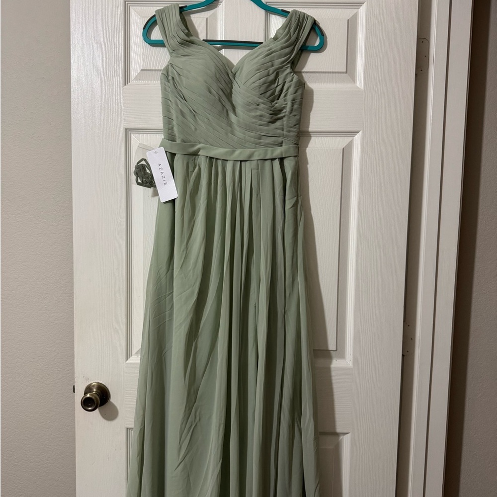 Azazie Green Sweetheart Maxi Gown for Wedding Guest